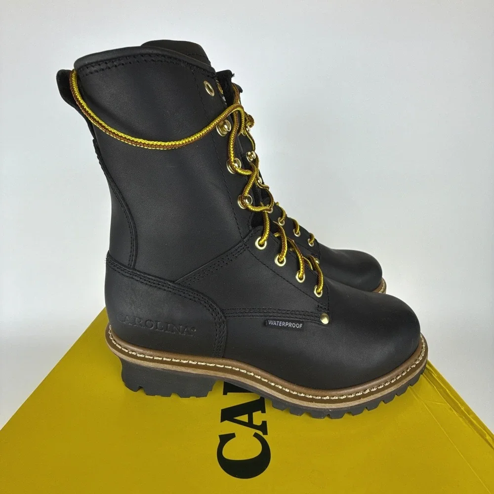 Carolina 8 Inch Steel Toe Logger Boots Mens 9 2E Black‎ CA9823 Waterproof